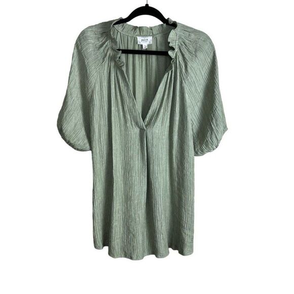 Blu Pepper Tops - Perch By Blue Pepper Sage V Neck Blouse Size 1X EUC